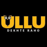 Ullu web series app logo and slogan, yellow and white on black background
